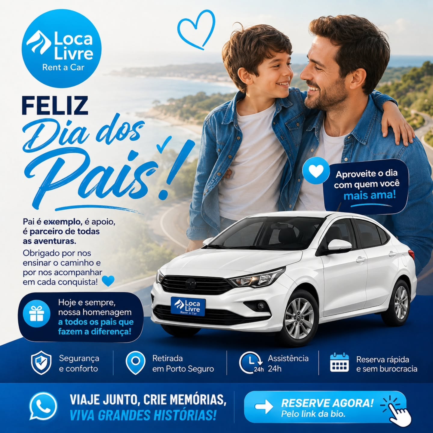 💙 Feliz Dia dos Pais! 👨‍👦
Hoje é dia de celebrar quem nos en