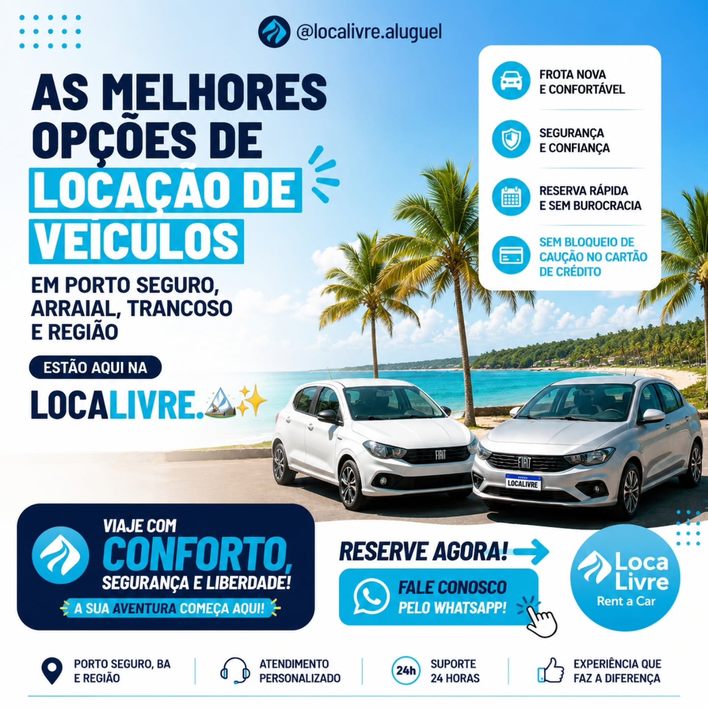 🌴 Seu roteiro começa com o carro certo! 🚗✨
Explore Porto Seg
